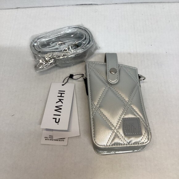 IHKWIP Call-Me-Later Cell Phone Crossbody with RFID Card Slots Silver A629776 - Picture 1 of 13